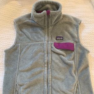 Patagonia Women’s Re-Tool Gray/Purple Fleece Vest